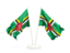 Dominica. Two waving flags. Download icon.