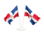 Доминиканская Республика. Два развевающихся флага. Скачать иллюстрацию.