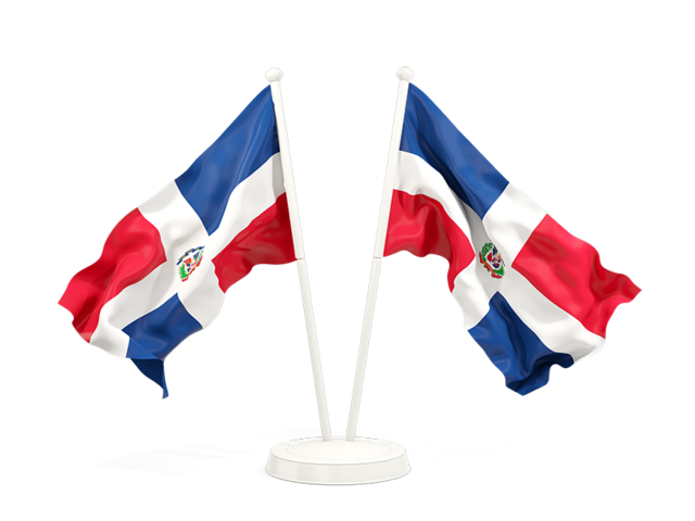 Два развевающихся флага. Скачать флаг. Доминиканская Республика
