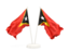 Восточный Тимор. Два развевающихся флага. Скачать иконку.
