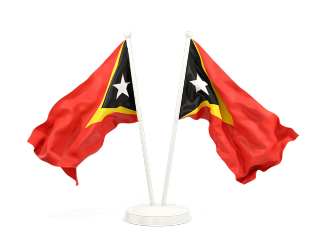 Two waving flags. Download flag icon of East Timor at PNG format