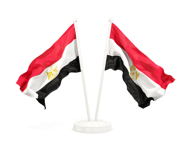 Two waving flags. Download flag icon of Egypt at PNG format