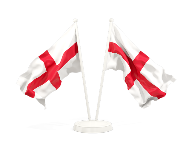 Two waving flags. Download flag icon of England at PNG format
