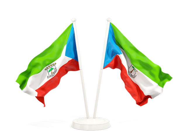 Two waving flags. Download flag icon of Equatorial Guinea at PNG format