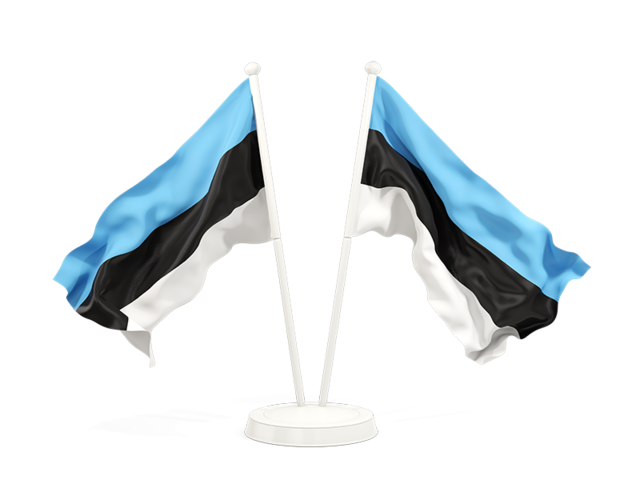 Two waving flags. Download flag icon of Estonia at PNG format