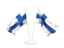 Finland. Two waving flags. Download icon.