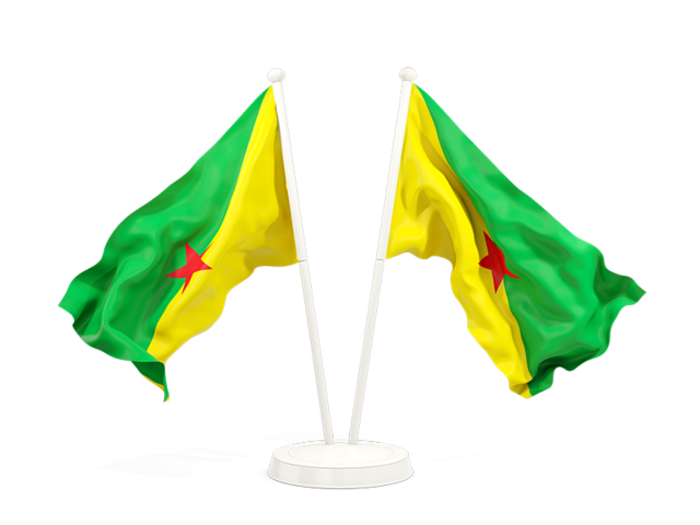 Two waving flags. Download flag icon of French Guiana at PNG format