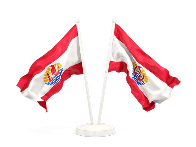 Two waving flags. Download flag icon of French Polynesia at PNG format