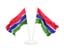 Gambia. Two waving flags. Download icon.