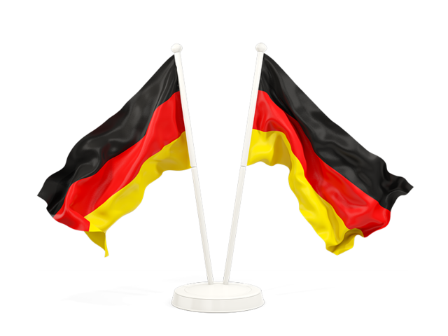 Two waving flags. Download flag icon of Germany at PNG format