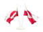 Greenland. Two waving flags. Download icon.