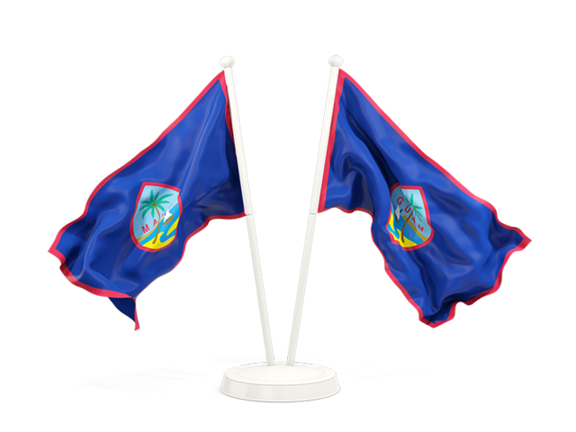 Two waving flags. Download flag icon of Guam at PNG format