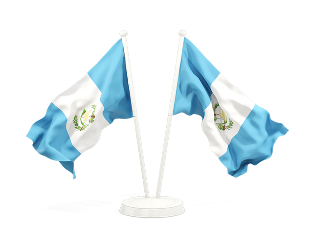 Two waving flags. Download flag icon of Guatemala at PNG format