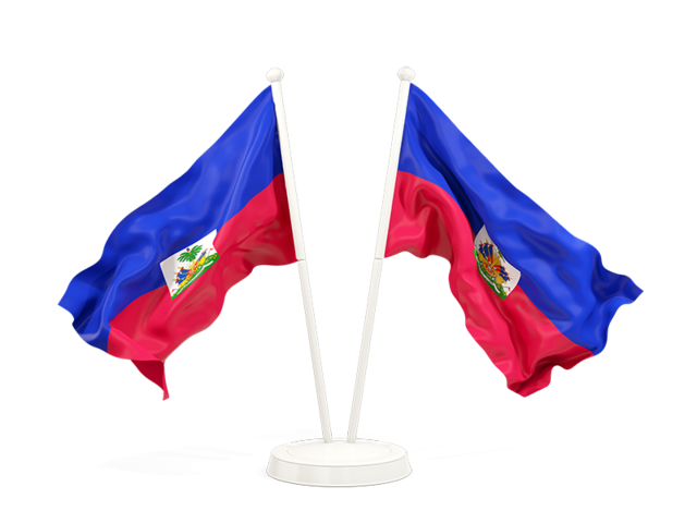 Два развевающихся флага. Скачать флаг. Гаити