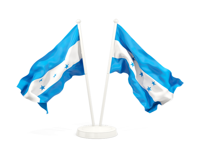 Two waving flags. Download flag icon of Honduras at PNG format