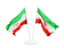Iran. Two waving flags. Download icon.