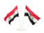 Iraq. Two waving flags. Download icon.