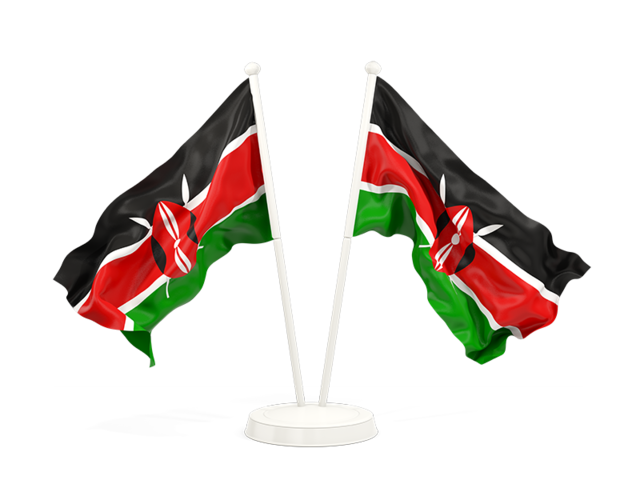 Two waving flags. Download flag icon of Kenya at PNG format