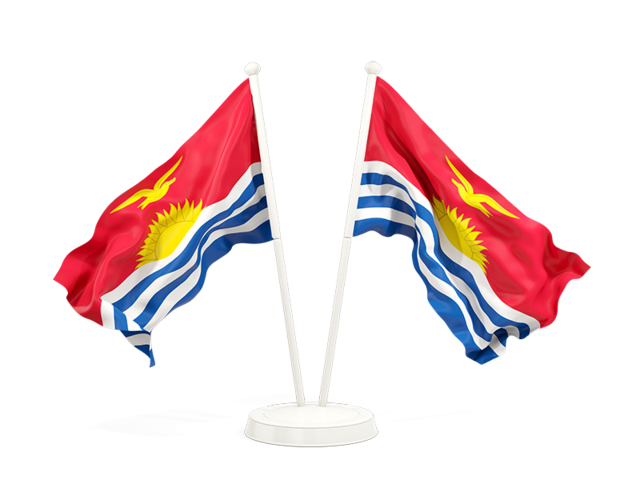 Two waving flags. Download flag icon of Kiribati at PNG format