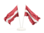 Латвия. Два развевающихся флага. Скачать иллюстрацию.