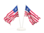 Liberia. Two waving flags. Download icon.