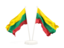 Lithuania. Two waving flags. Download icon.