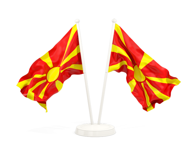 Два развевающихся флага. Скачать флаг. Македония