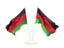 Malawi. Two waving flags. Download icon.