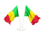 Mali. Two waving flags. Download icon.