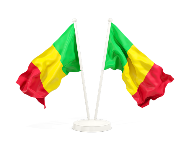 Two waving flags. Download flag icon of Mali at PNG format