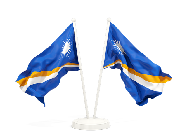 Two waving flags. Download flag icon of Marshall Islands at PNG format