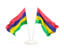 Mauritius. Two waving flags. Download icon.