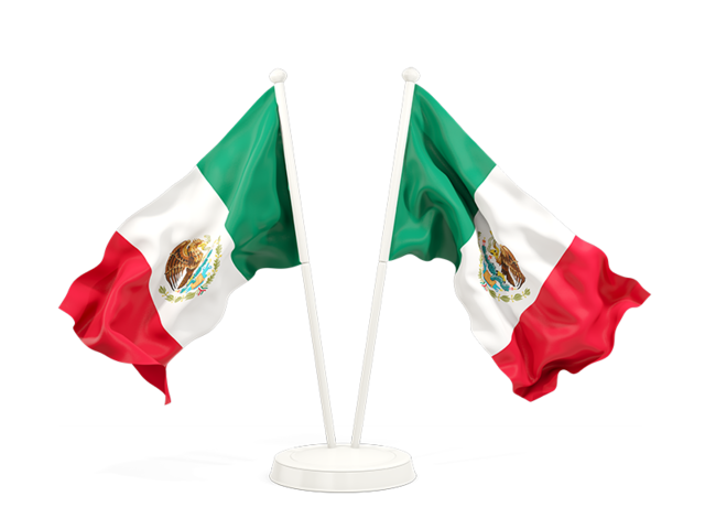 Two waving flags. Download flag icon of Mexico at PNG format