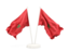 Марокко. Два развевающихся флага. Скачать иллюстрацию.