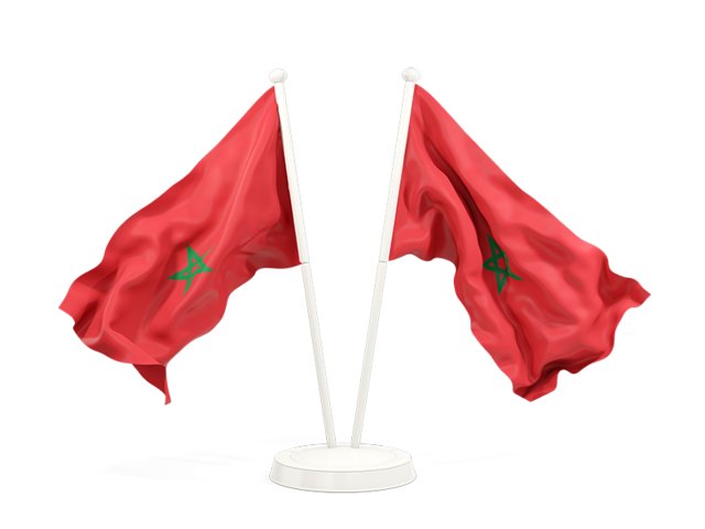 Два развевающихся флага. Скачать флаг. Марокко