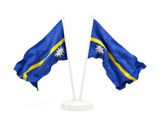 Two waving flags. Download flag icon of Nauru at PNG format