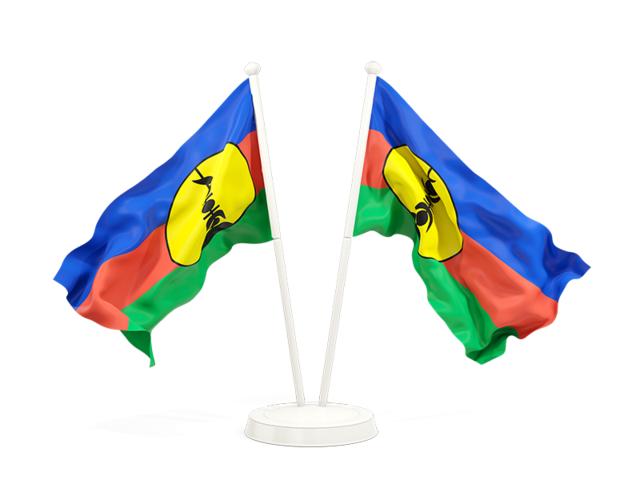 Two waving flags. Download flag icon of New Caledonia at PNG format