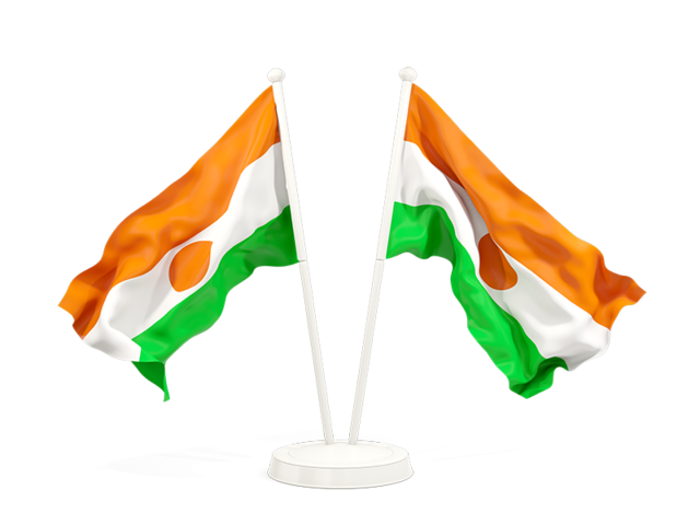 Two waving flags. Download flag icon of Niger at PNG format