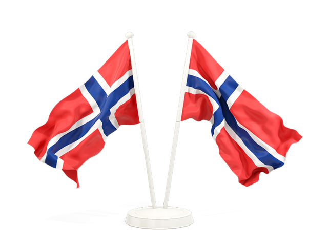 Two waving flags. Download flag icon of Norway at PNG format