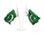 Pakistan. Two waving flags. Download icon.