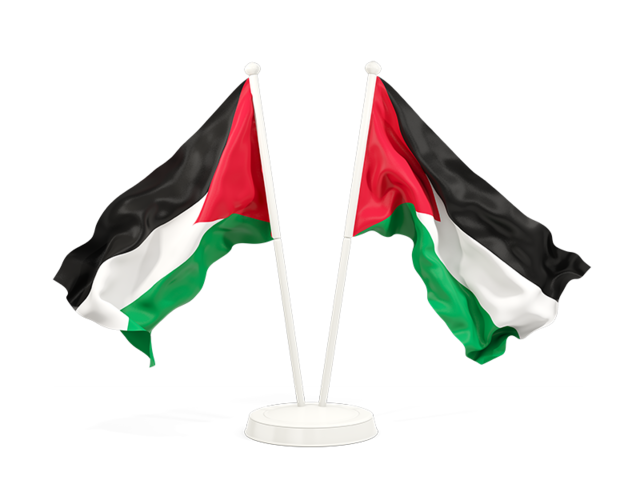 Two waving flags. Download flag icon of Palestinian territories at PNG format