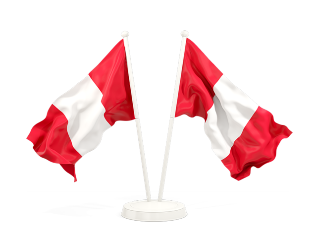 Two waving flags. Download flag icon of Peru at PNG format