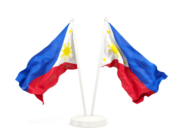 Two waving flags. Download flag icon of Philippines at PNG format