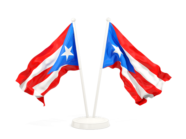 Two waving flags. Download flag icon of Puerto Rico at PNG format