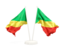 Республика Конго. Два развевающихся флага. Скачать иллюстрацию.