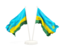 Rwanda. Two waving flags. Download icon.