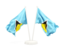 Saint Lucia. Two waving flags. Download icon.
