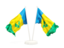 Saint Vincent and the Grenadines. Two waving flags. Download icon.