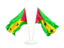 Sao Tome and Principe. Two waving flags. Download icon.