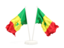 Сенегал. Два развевающихся флага. Скачать иллюстрацию.